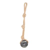Minus One Dog Tennis Ball Rope Toy Single Grey - thumbnail