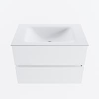 MONDIAZ VICA 70cm badmeubel onderkast Talc 2 lades. Wastafel CLOUD midden zonder kraangat, kleur Talc. - thumbnail