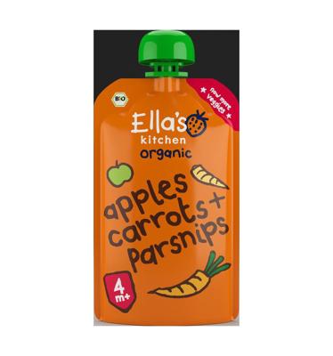 Ella&apos;s Kitchen Wortels, appels + pastinaak 4+ biologisch 120 g bij Jumbo