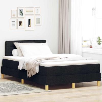 Boxspring bed met matras met hoofdeinde Zwart 120 x 190 cm Stof