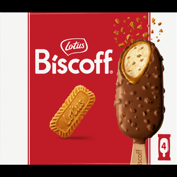 Lotus Biscoff Speculoos melkchocolade ijs stick 4 stuks bij Jumbo Lotus Biscoff Speculoos melkchocolade ijs stick 4 stuks bij Jumbo