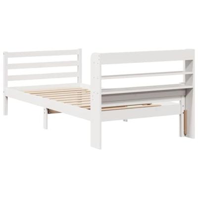 Bedframe met hoofdeinde zonder matras 100x200 cm wit