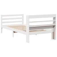 Bedframe met hoofdeinde zonder matras 100x200 cm wit - thumbnail