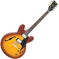 Vintage VSA500 ReIssued Honeyburst semi-akoestische gitaar - thumbnail