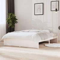 Bedframe massief hout wit 140x200 cm - thumbnail