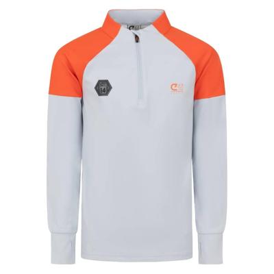 Cruyff Icon Trainingstrui 1/4-Zip Kids Grijs Oranje Zwart