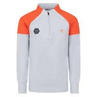 Cruyff Icon Trainingstrui 1/4-Zip Kids Grijs Oranje Zwart - thumbnail