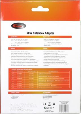 Inter-Tech Sinan UB-90HB Universeel 90W Zwart netvoeding & inverter Inter-Tech Sinan UB-90HB Universeel 90W Zwart netvoeding & inverter