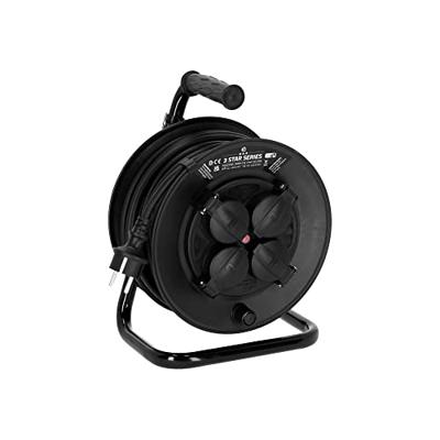 Adam Hall 3 Star CD 25 PWR kabelhaspel met 25m stroomkabel + 4x Schuko