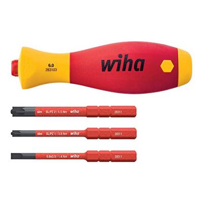 Wiha 43449 | Schroevendraaier met bithouderset | SoftFinish | slimVario® electric | 4-delig - 43449