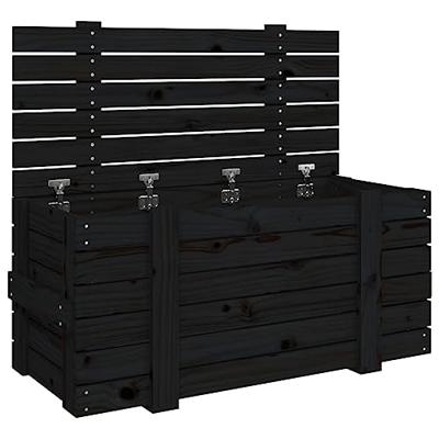 VidaXL Opbergbox 91x40,5x42 cm massief grenenhout zwart VidaXL Opbergbox 91x40,5x42 cm massief grenenhout zwart
