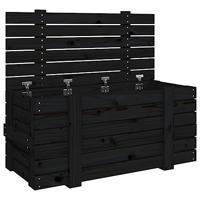 VidaXL Opbergbox 91x40,5x42 cm massief grenenhout zwart - thumbnail