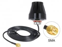 Delock 88749 LTE Antenne SMA 2 dBi 3 m RG-174 omnidirectioneel zwart buiten