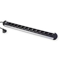 BACHMANN PRIMO stekkerdoos 12x geaard contact, aluminium, 1,75 m - thumbnail
