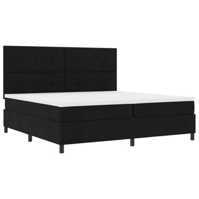 Boxspringbed met Matras en LED Licht in Zwart, 200 x 200 cm Stof