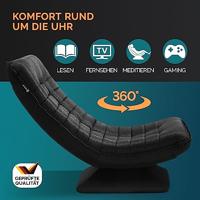 Relax Lounger Aberdeen Stof Zwart - thumbnail