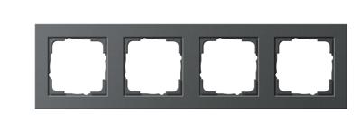 Gira E2 afdekraam 4-voudig antraciet