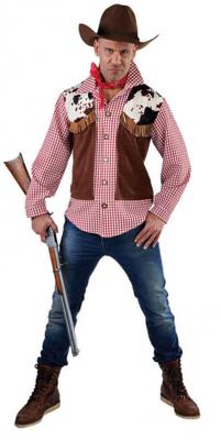Cowboy blouse met ingenaaid vestje