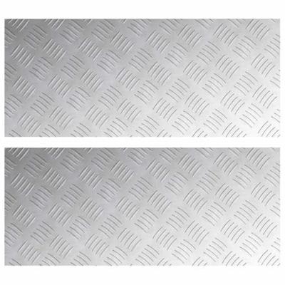 VidaXL Trap tread rechthoekig 2 pcs zilver 70 x 30 cm aluminium