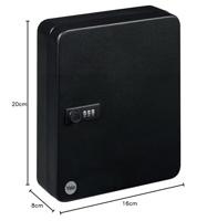 YALE Sleutelkast - Voor 20 Sleutels - 20 x 16 x 8 cm - thumbnail