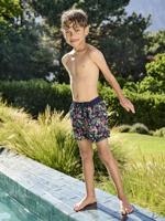 Bedrukte zwemshort voor jongens familiecollectie inktblauw - thumbnail