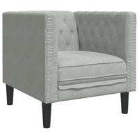 Fauteuil Chesterfield-stijl fluweel lichtgrijs - thumbnail