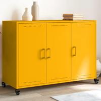 Dressoir 100,5x39x72 cm staal mosterdgeel - thumbnail