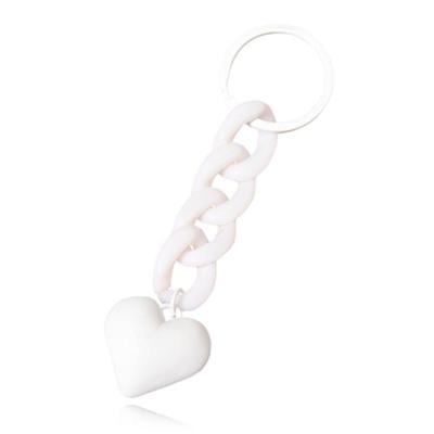 Sleutelhanger 4 grote Schakels & Hart - Wit