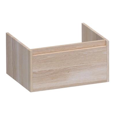 Brauer Hope - Onderkast - 60 cm - met 1 Softclose Lade Greeploos en 1 Sifon Uitsparing - Lamellen Eiken Wit