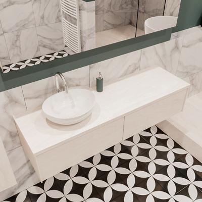Mondiaz Lush Barco badmeubel underlayment 150 cm 2 lades mdf 1 waskom links 1 kraangat Mondiaz Lush Barco badmeubel underlayment 150 cm 2 lades mdf 1 waskom links 1 kraangat