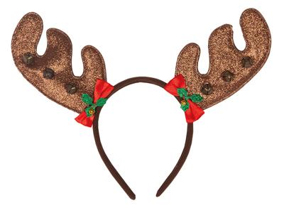 Diadeem Rendier Bruin Met Belletjes