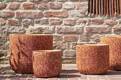 J-Line bloempot Ruw - keramiek - terracotta - medium - Ø 18.5 cm