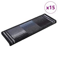 VidaXL Trapmatten zelfklevend 15 st 65x21x4 cm zwart en grijs - thumbnail