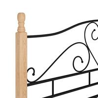 Bedframe met hoofdeinde zonder matras 140x200 cm metaal zwart - thumbnail
