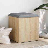 Opbergbankje 42x42x45 cm bewerkt hout sonoma eikenkleurig - thumbnail