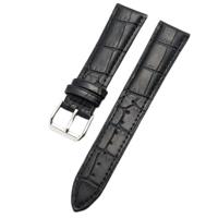 By Qubix - Compatible met Garmin Forerunner 570 (42mm) / 55/245 / 645 - Crocodile leren bandje - Zwart - Compatible Garmin bandje - Bandbreedte: 20mm - thumbnail