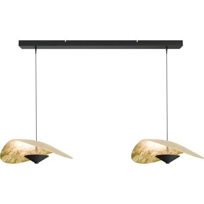 Masterlight Eettafel hanglampLente met twee kappen - bladgoud - 2101-05-08-45-100-2