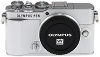 Olympus PEN E-P7 Micro Four Thirds-systeemcamera, 20 MP-sensor, ingebouwde 5-assige beeldstabilisator, kantelbaar en hoge definitie LCD, 4K-video, wifi, profielkeuze kleur en zwart/wit, wit - thumbnail
