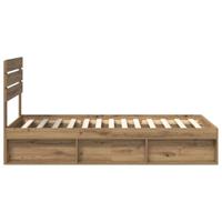 Bedframe Ambachtelijk eiken 90 x 200 cm Massief grenenhout - thumbnail