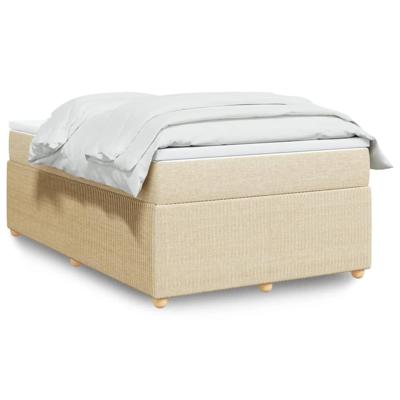 Boxspring met matras stof crèmekleurig 120x200 cm - thumbnail