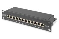 Digitus DN-91612S 12 poorten Netwerkpatchpaneel 254 mm (10) CAT 6 1 HE Zwart Ingericht - thumbnail