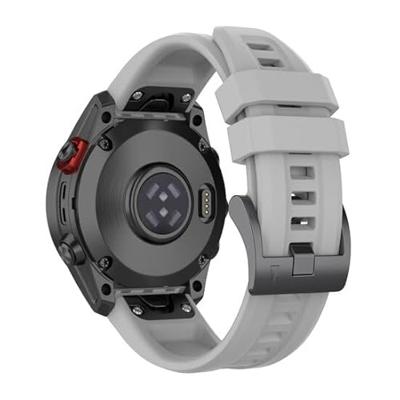 By Qubix - Siliconen sportbandje - Grijs - Compatible met Garmin Fenix 8-51mm - Compatible Garmin bandje