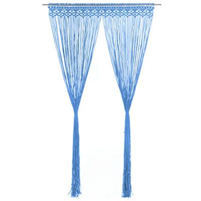VidaXL Gordijn macramé 140x240 cm katoen blauw VidaXL Gordijn macramé 140x240 cm katoen blauw