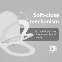 VidaXL Toiletzitting wit 47 x 36 x 3,4 cm duroplast - thumbnail