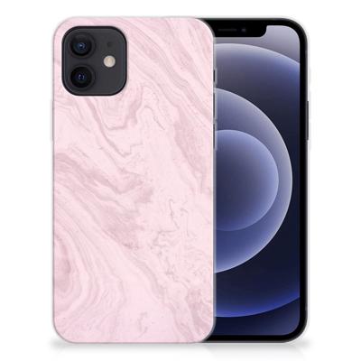 iPhone 12 | 12 Pro (6.1") | TPU | Siliconen hoesje | Marble Pink - Origineel Cadeau Vriendin