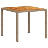 3-delige Tuinset met kussens poly rattan en acaciahout beige - thumbnail