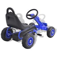 Skelter met pedalen en pneumatische banden blauw - thumbnail