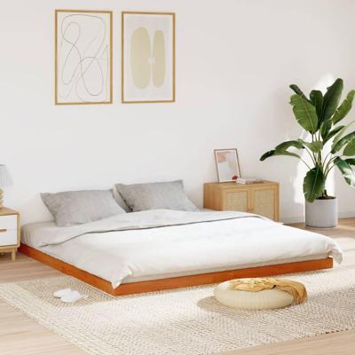 Bedframe massief grenenhout wasbruin 200x200 cm Bedframe massief grenenhout wasbruin 200x200 cm