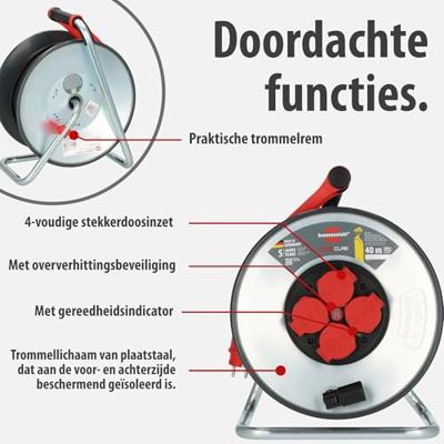 Brennenstuhl Professional SteelCore Kabelhaspel SC 4100 IP44 | 40m | H07RN-F 3G1,5 - 9191400110