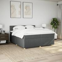 Boxspring met matras stof donkergrijs 200x200 cm - thumbnail